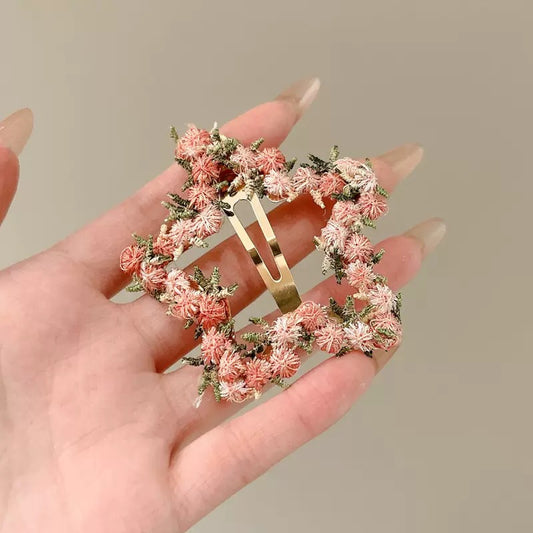 Embroidered flower star clip - Starborn Seed